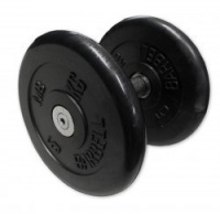 гантель неразборная mb barbell с вращающейся хромированной ручкой 13,5 кг. черная