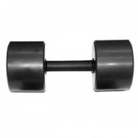гантель обрезиненная с обрезиненной ручкой mb barbell, чёрная, 9 кг